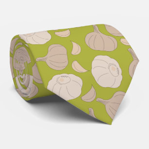 Garlic Pattern - Garlic Cloves & Bulb Tie