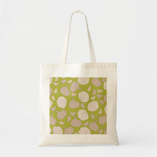 Garlic Pattern - Garlic Cloves & Bulb Tote Bag (Front)