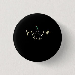 Garlic Plant Heartbeat 3 Cm Round Badge