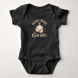 Garlic Vampire fun pun Needs More Garlic Baby Bodysuit