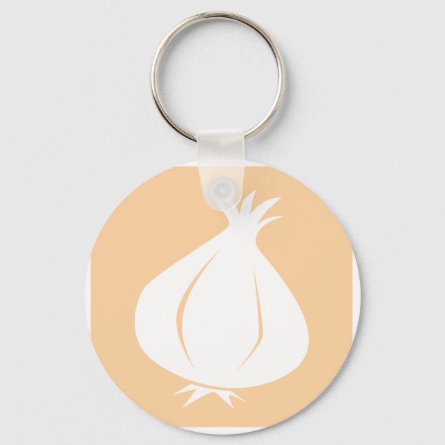 Garlic Vegetable Icon Key Ring (Front)
