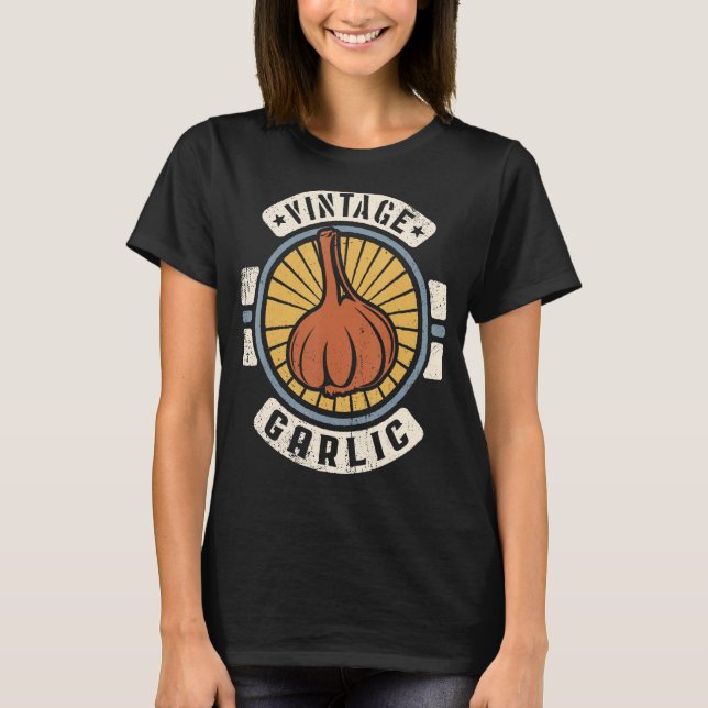 Garlic Vintage Classic Retro 60s 70s T-Shirt (Front)