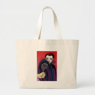Garlic Wards off the Vampire's Bite Large Tote Bag