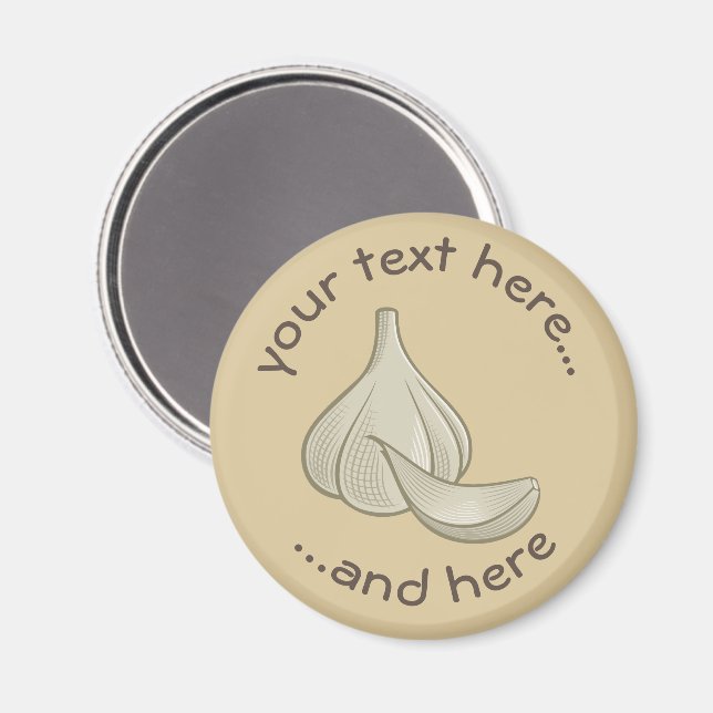 Garlic Woodcut Icon Magnet (Front/Back)