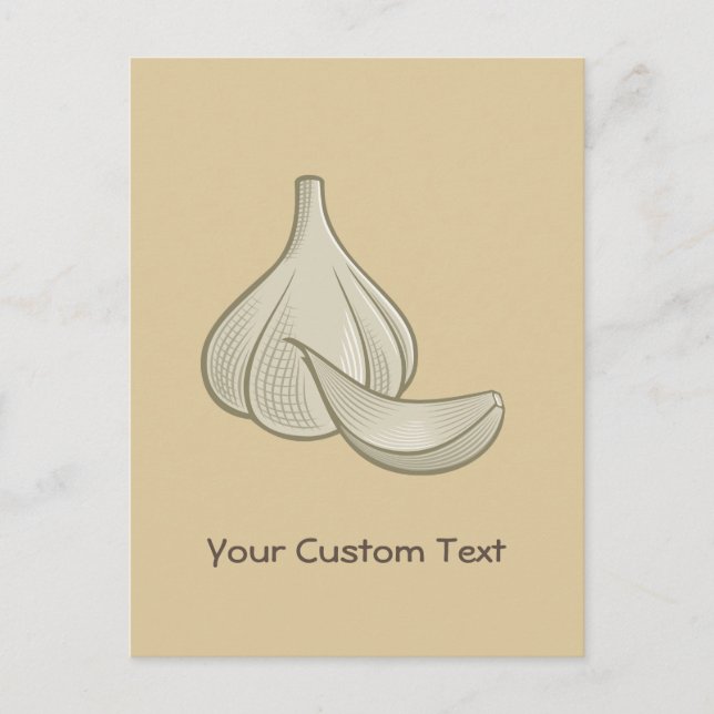 Garlic Woodcut Icon Postcard (Front)
