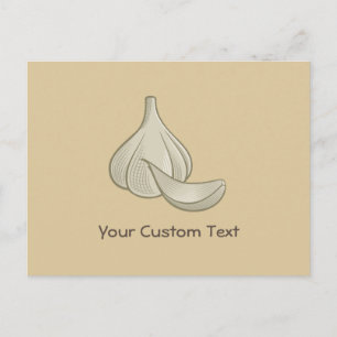 Garlic Woodcut Icon Postcard