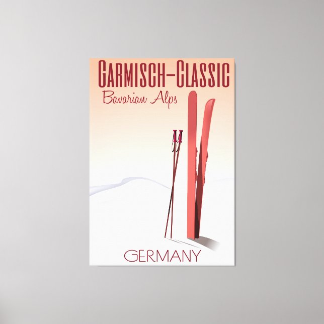Garmisch Classic,Bavarian Alps Ski poster Canvas Print (Front)