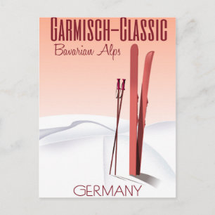 Garmisch Classic,Bavarian Alps Ski poster Postcard