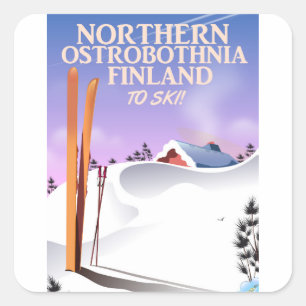 Garmisch Classic,Bavarian Alps Ski poster Square Sticker