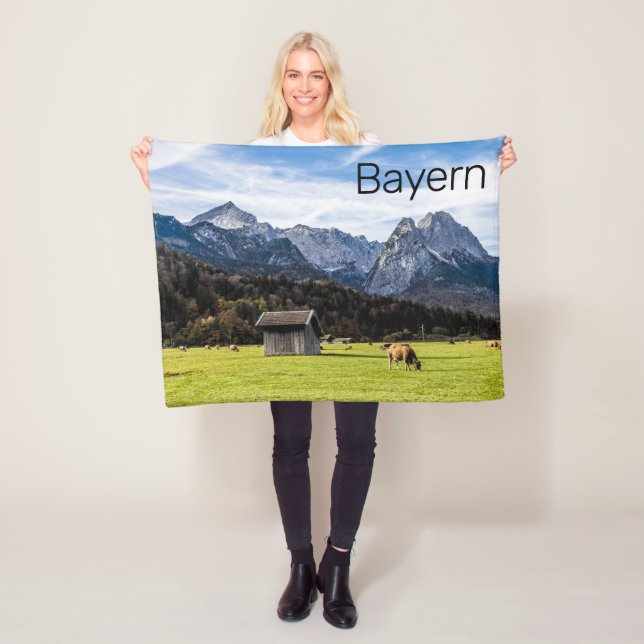 Garmisch Partenkirchen Alps Bavaria Germany Fleece Blanket (In Situ)