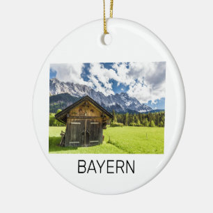 Garmisch Partenkirchen Bavaria Alps Panorama Ceramic Tree Decoration