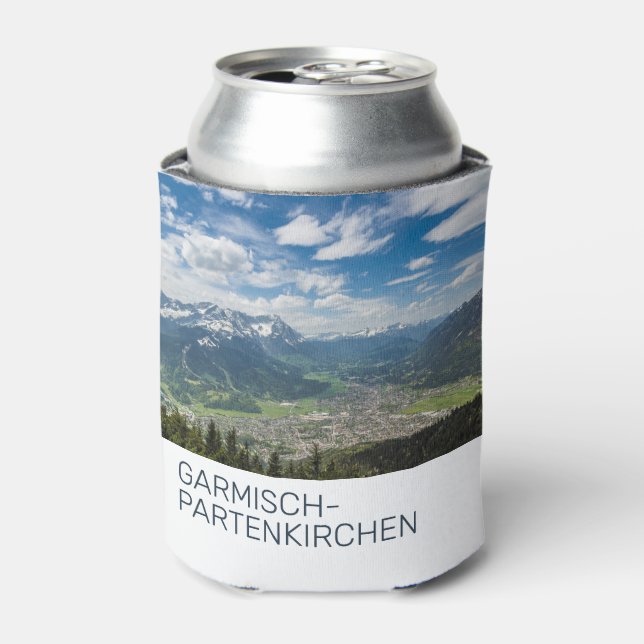 Garmisch-Partenkirchen Bavaria Alps Panorama Gift Can Cooler (Can Front)