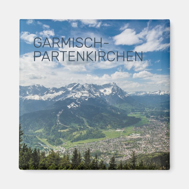 Garmisch-Partenkirchen Bavaria Alps Panorama Gift Magnet (Front)