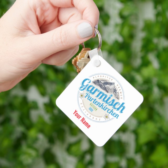 Garmisch Partenkirchen Bavaria Vintage Alps Key Ring (Hand)