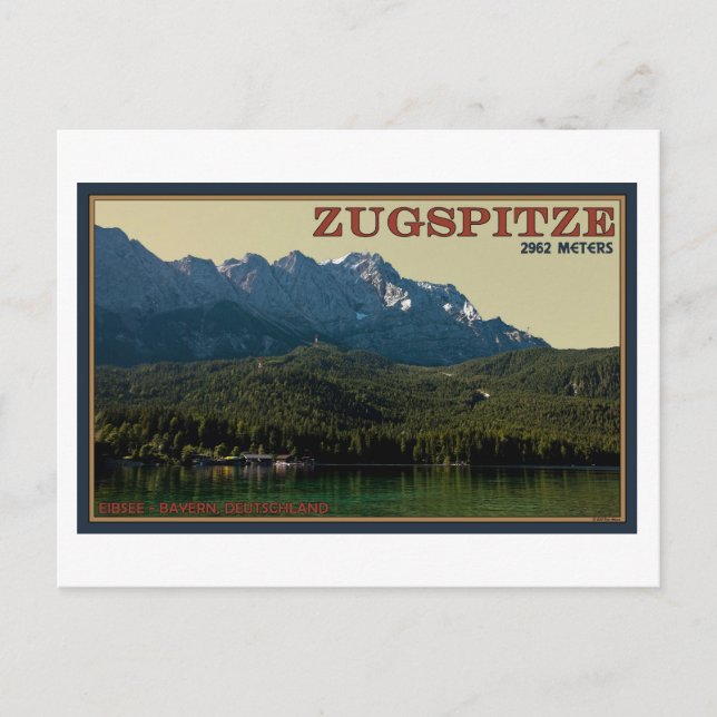 Garmisch - Zugspitze above the Eibsee Postcard (Front)