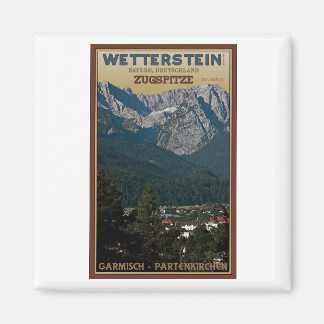 Garmisch - Zugspitze above Town Magnet (Front)