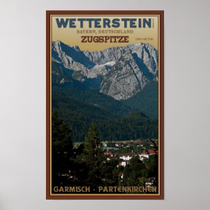 Garmisch - Zugspitze above Town Poster