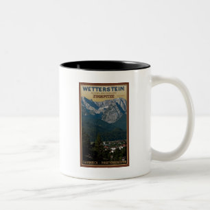 Garmisch - Zugspitze above Town Two-Tone Coffee Mug