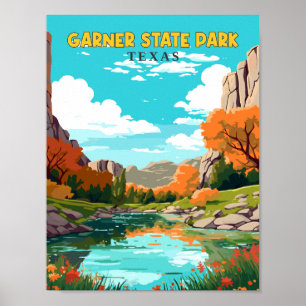 Garner State Park Texas USA vintage travel Poster