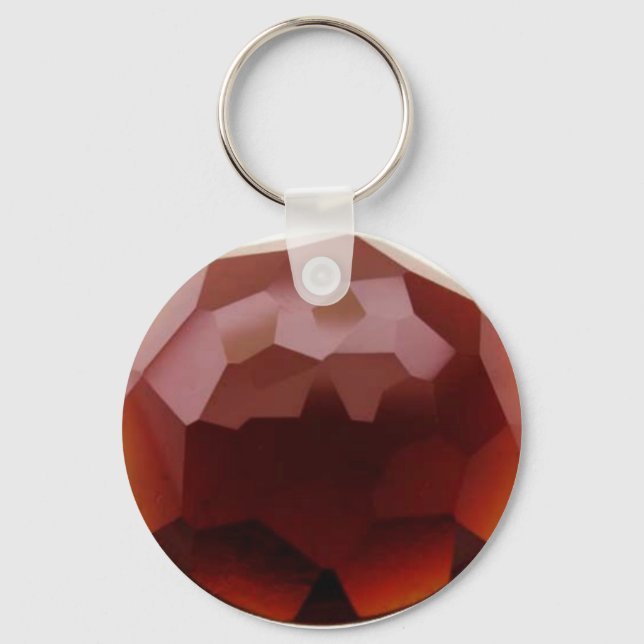 Garnet 01, January, Birthstone Key Ring (Front)