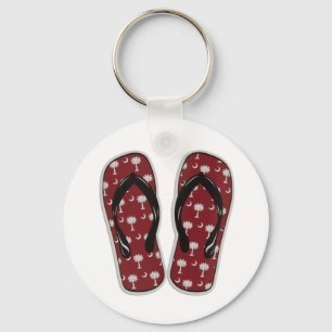 Garnet and Black Flip Flop Key Ring
