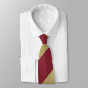 Garnet and Gold Broad Regimental Stripe Tie
