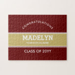 Garnet and Gold Graduation Custom Jigsaw Puzzle<br><div class="desc">Garnet and Gold Graduation Custom jigsaw puzzle.</div>