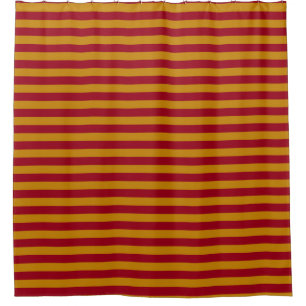 Garnet and Gold Stripes Shower Curtain