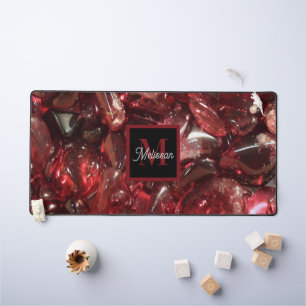 Garnet Birthstone Monogram Personalized Name Desk Mat