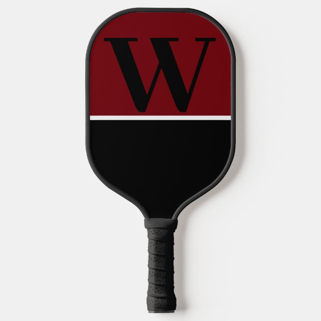 Garnet & Black College Monogram Pickleball Paddle (Front)
