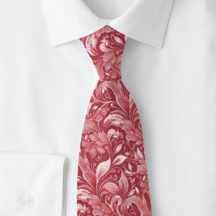 Garnet Botanical Batik Tie