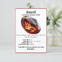 Garnet Crystal Meaning Card