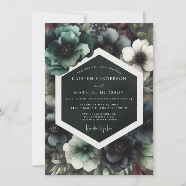 Garnet Dark Romance Wedding Invitation (Front)