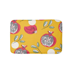 Garnet Fruit: Hand-Drawn Vintage Pattern. Bath Mat
