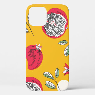 Garnet Fruit: Hand-Drawn Vintage Pattern. iPhone 12 Case