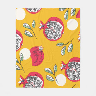 Garnet Fruit: Hand-Drawn Vintage Pattern. Fleece Blanket