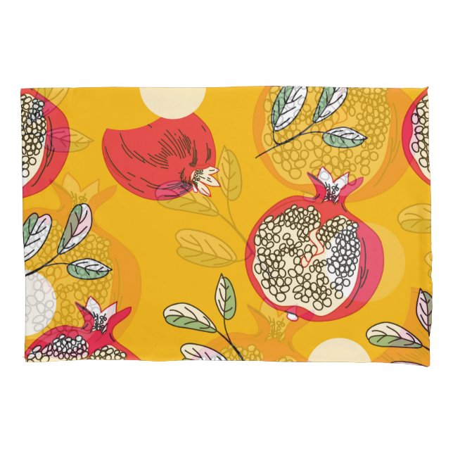 Garnet Fruit: Hand-Drawn Vintage Pattern. Pillowcase (Front)