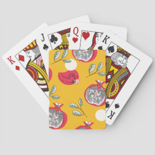 Garnet Fruit: Hand-Drawn Vintage Pattern. Playing Cards