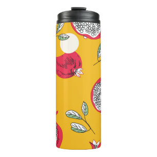 Garnet Fruit: Hand-Drawn Vintage Pattern. Thermal Tumbler