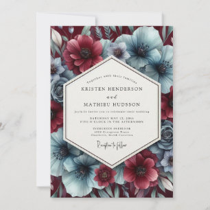 Garnet Icy Bloom Wedding Invitation