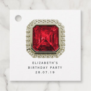 Garnet January Birthstone Favour Tags