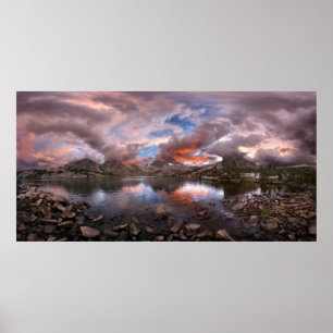 Garnet Lake Sunset On Banner Peak  John Muir Trail Poster