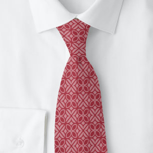 Garnet Leaves & Lines Tie