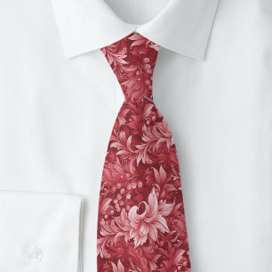 Garnet Ornate Botanical Tie