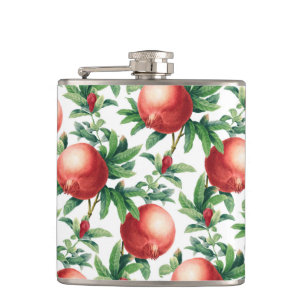 Garnet pattern hip flask