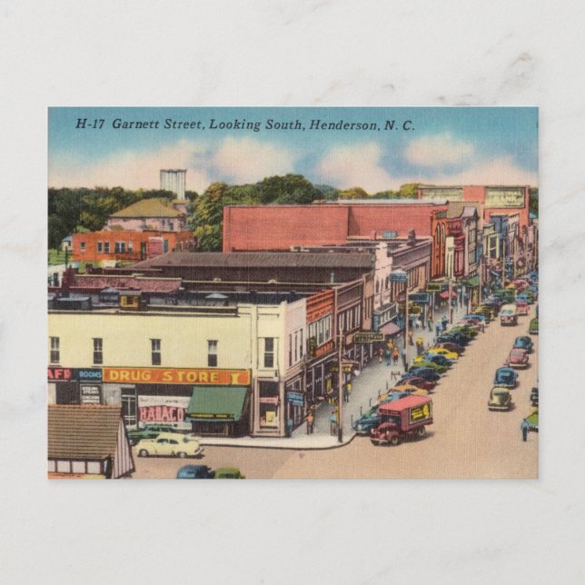 Garnett Street, Henderson, North Carolina Postcard (Front)