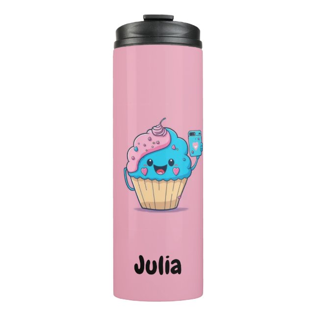 Garrafa Personalizada cupcake (Julia) Thermal Tumbler (Front)