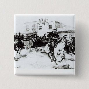Garret brings in Billy the Kid, 1880 15 Cm Square Badge