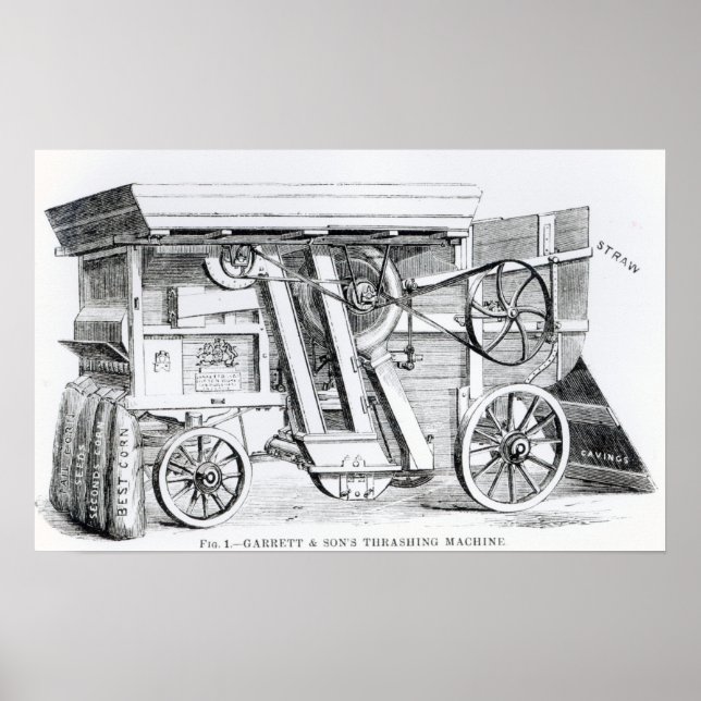 Garrett and Sons Patent Combined Threshing Poster (Front)