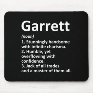 Garrett Definition Personalised Name Funny Mouse Mat
